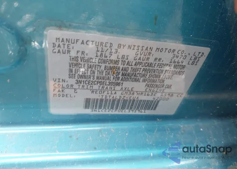 2014 Nissan Versa Note Sv from USA, damaged, VIN 3N1CE2CP0EL395961